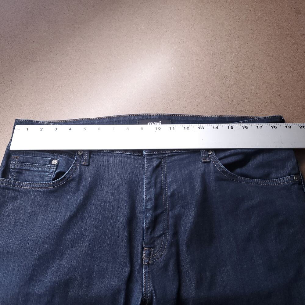 Mavi Zach Straight Leg Jeans Men Size 38x32 Dark Blue Stretch Denim - Picture 4 of 12